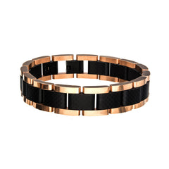 Carbon Fiber Link Bracelet - Rose Gold
