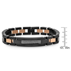 Two Tone Stainless Steel Bracelet- Black Rose/Gold