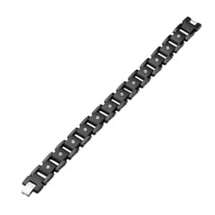 Carbon Fiber & Steel Screw Design Bracelet - Black