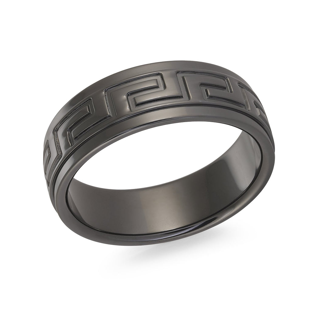 Polished Greek Key Comfort Fit Ring